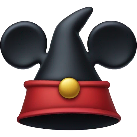 mickey ears from disney world with  small Wizard Hat  emoji