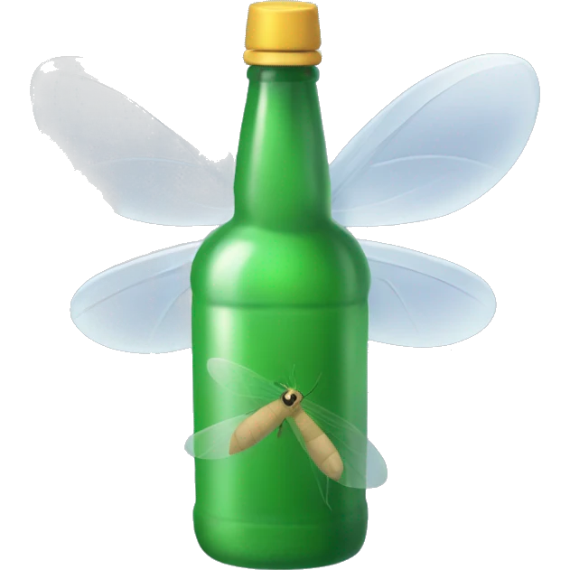 Botella con alas de mosquito emoji