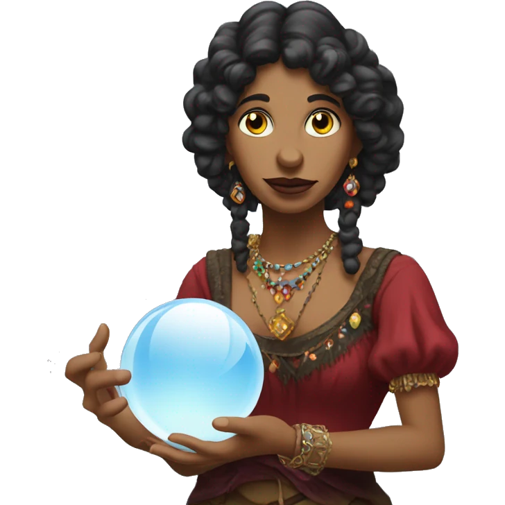 Gypsy with crystal ball in hand emoji