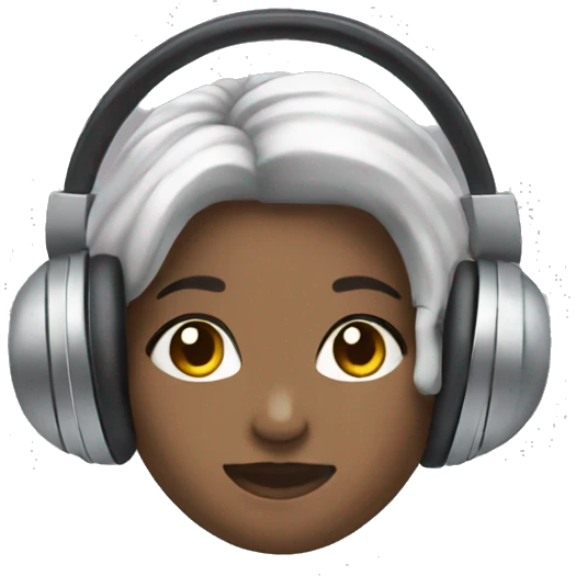 Coquette bows on gray apple headphones emoji