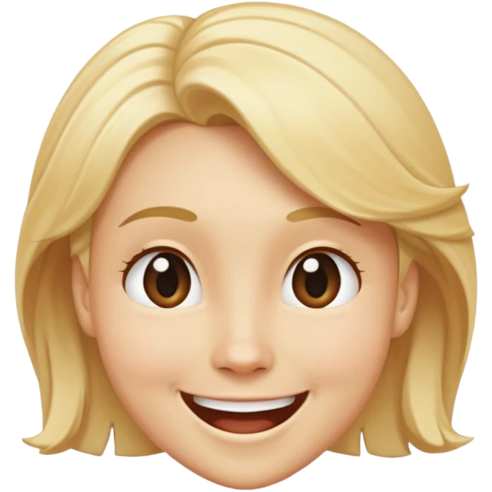 A blonde human head with a smiling face and an expression like it's dancing, but only the head.

 emoji