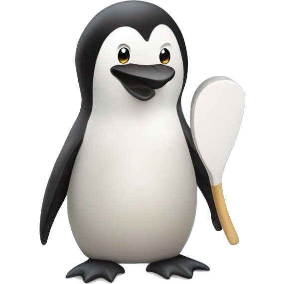 Pingüino torpe jugando al pádel  emoji