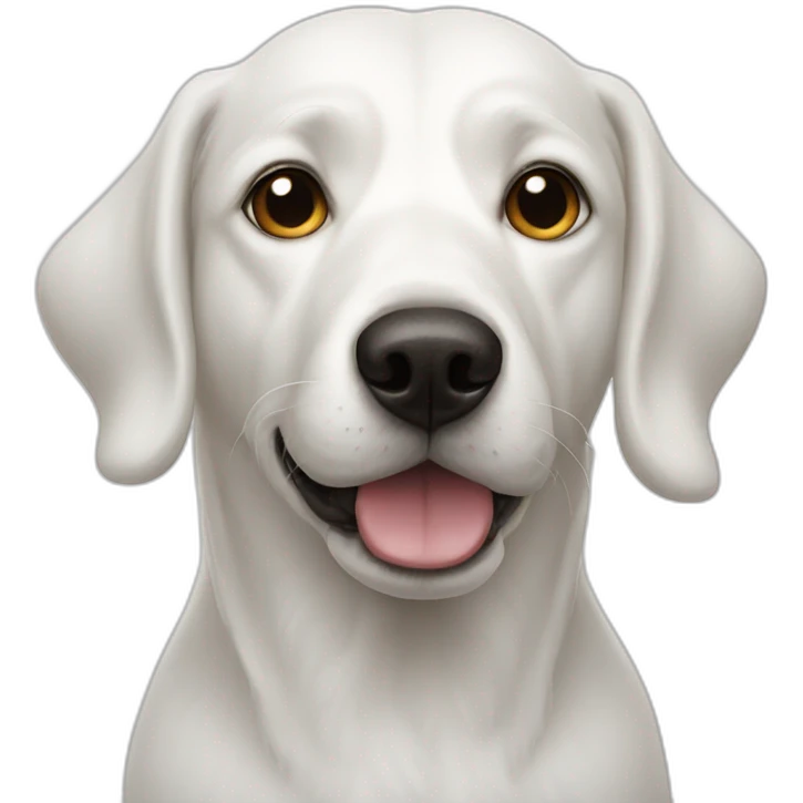 White dog with a spot on the eye  emoji