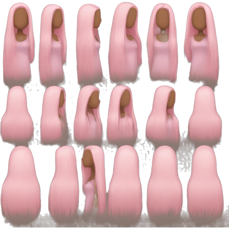 Light Pink long hair brown girl emoji