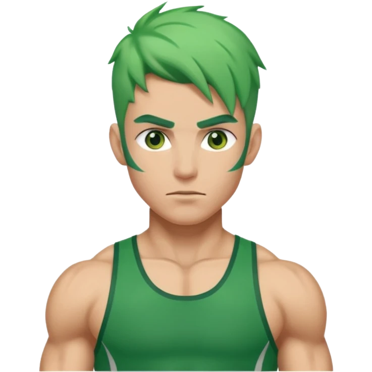 green haired, athlette emoji