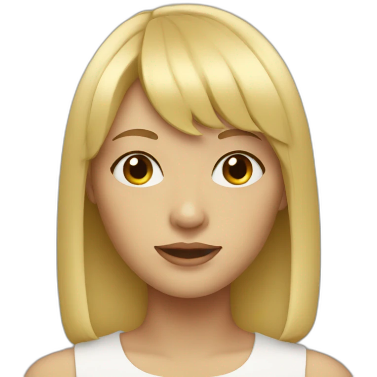 blonde girl with bangs emoji