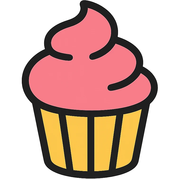 cupcake with pink icing emoji