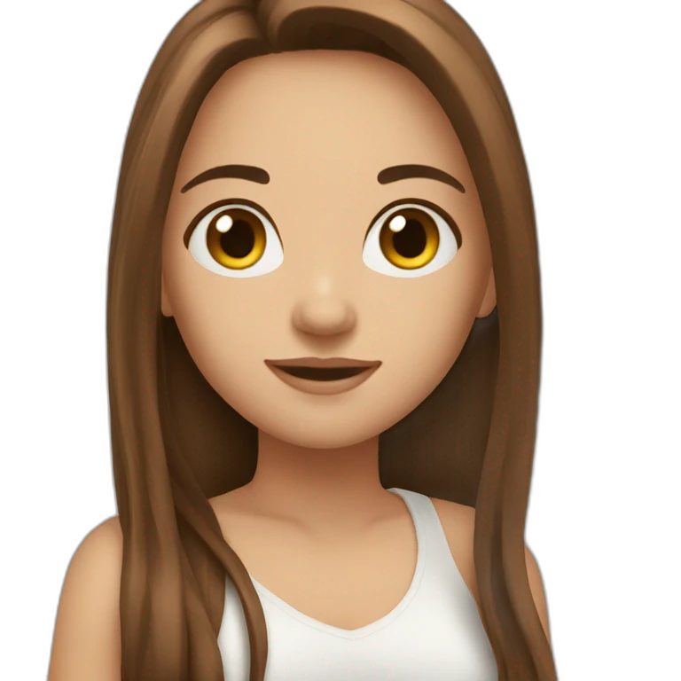 girl long brown hair love emoji