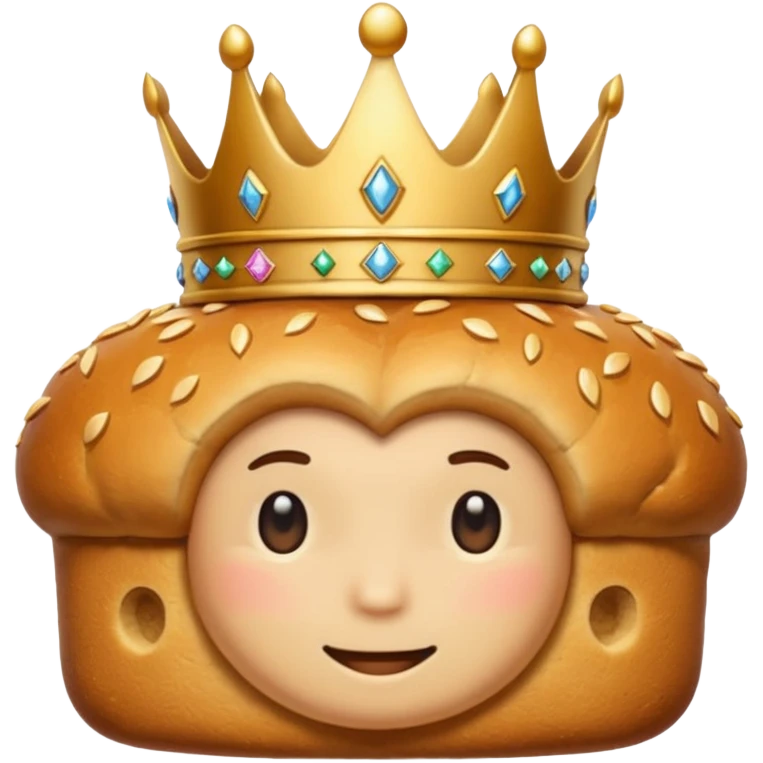 simple and clear bread with a crown on it emoji