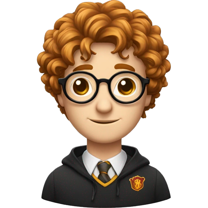 Harry potter avec les cheveux bouclés dans un pot de fleur avec des lunettes rondes et ça cicatrices  emoji