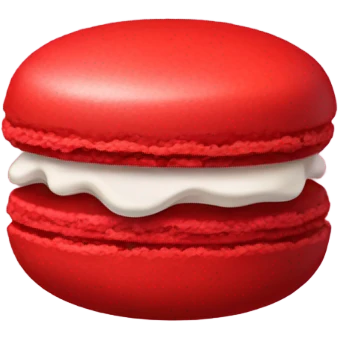 one red macaroon emoji