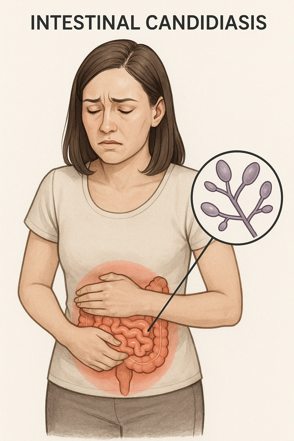 donna con candida intestinale emoji