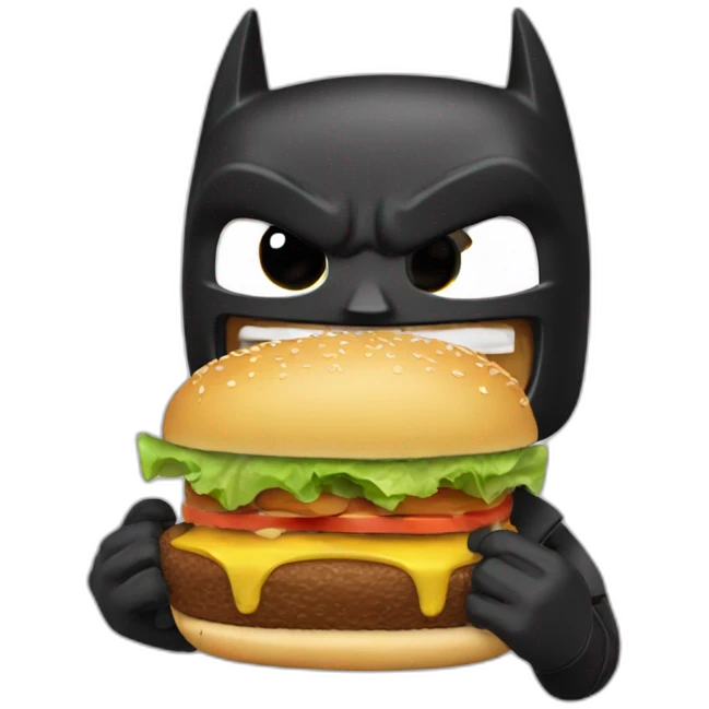 Batman eating hamburger emoji
