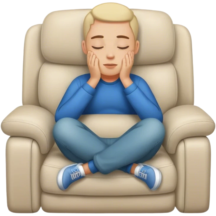 A person sitting in a chair, , hands resting on their lap, eyes closed. No distractions, no to-do lists—just a moment of stillness.  emoji