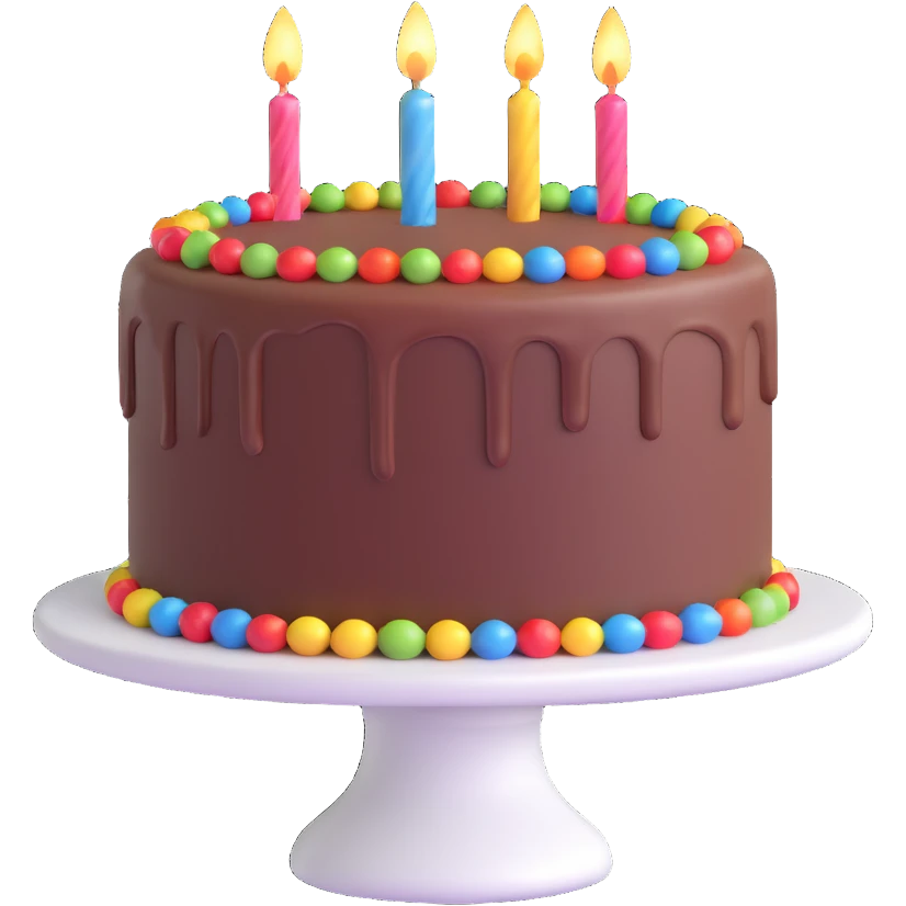 delicious chocolate cake with sparkles emoji