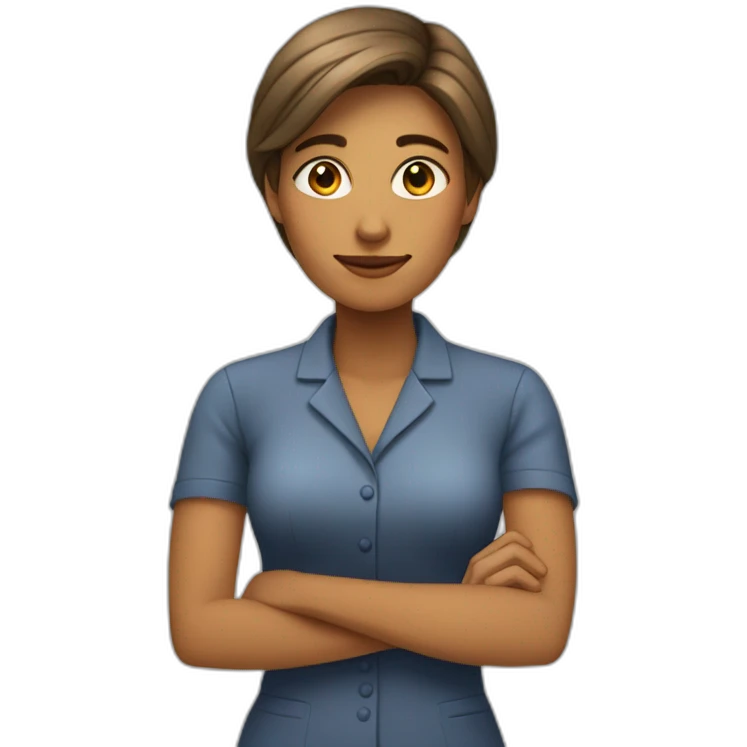 una mujer joven que ama su trabajo emoji