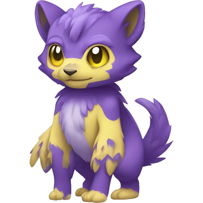 Cute cool purple yellow animal hybrid Fakemon full body emoji