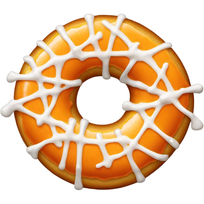 orange glazed donut white sprinkled emoji