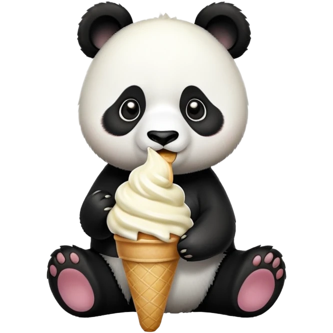 Panda eating ice cream emoji