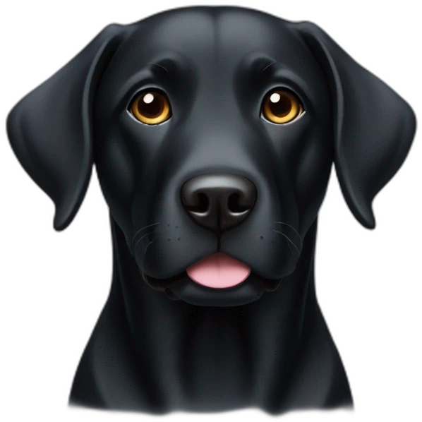 Black Labrador with white neck stripe emoji