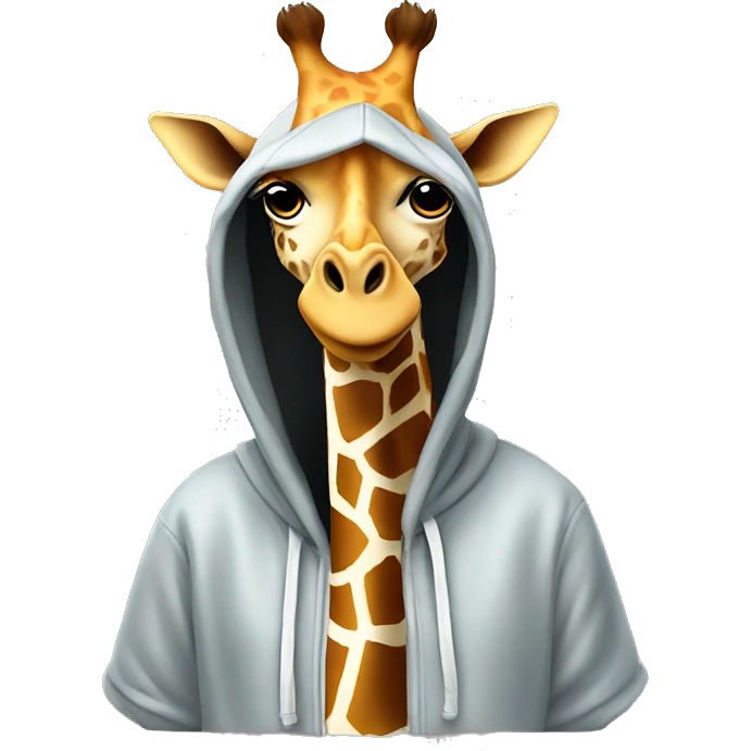 Giraffe wearing a over sized hoodie emoji
