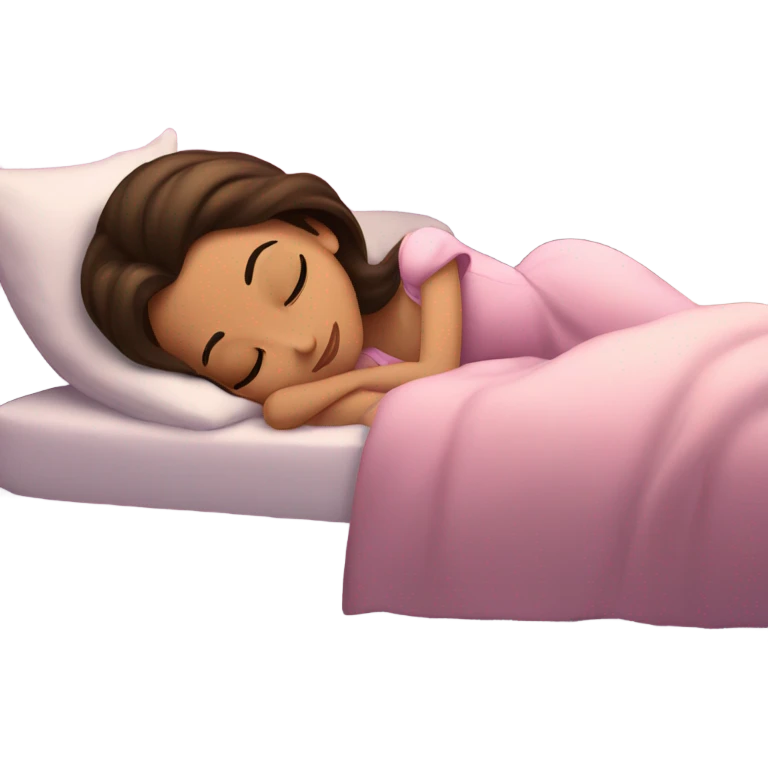 Sleeping brunette beauty princess Disney, bed emoji