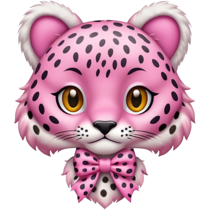 pink cheetah with a white bow emoji