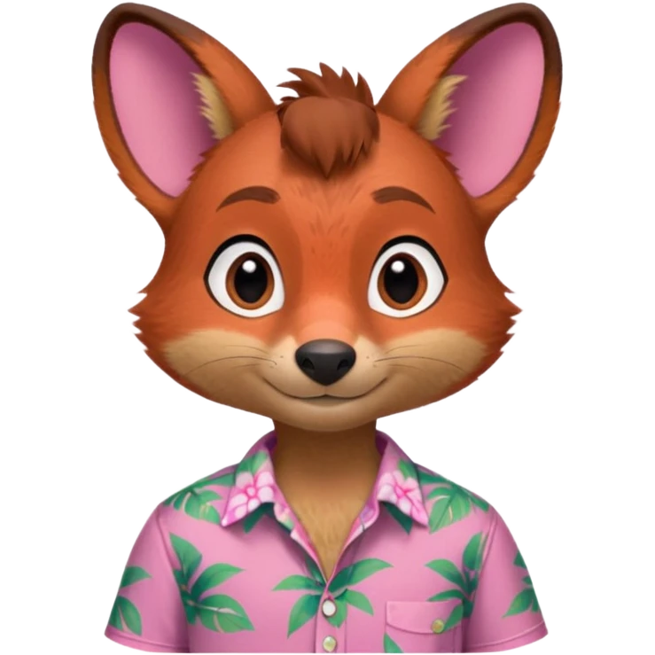 Nick Wilde with a pink Hawaii shirt from the Zootopia Disney movie emoji