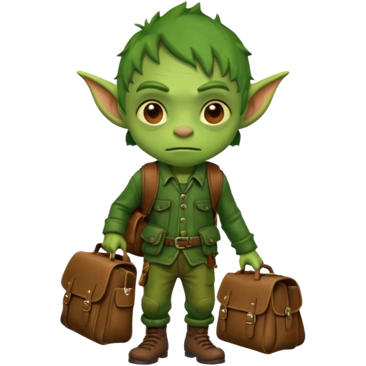 Goblin kid school  bag  emoji