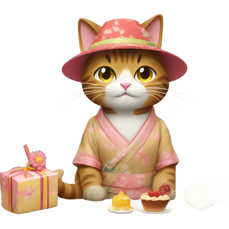 cat on birthday vacation in japan emoji