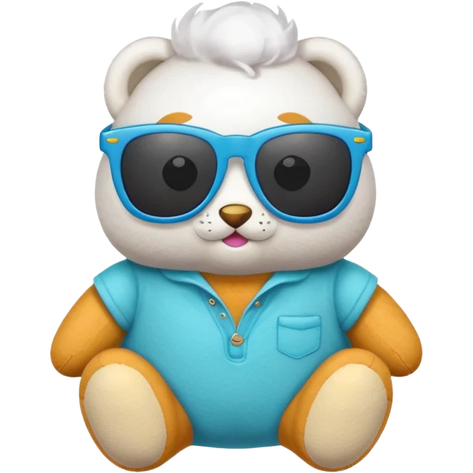 a plushie wearing cool sunglasses emoji