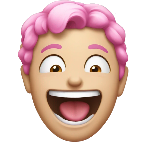 Pink happy emoji