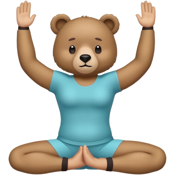 bear doing pilates yoga with yoga clothes emoji