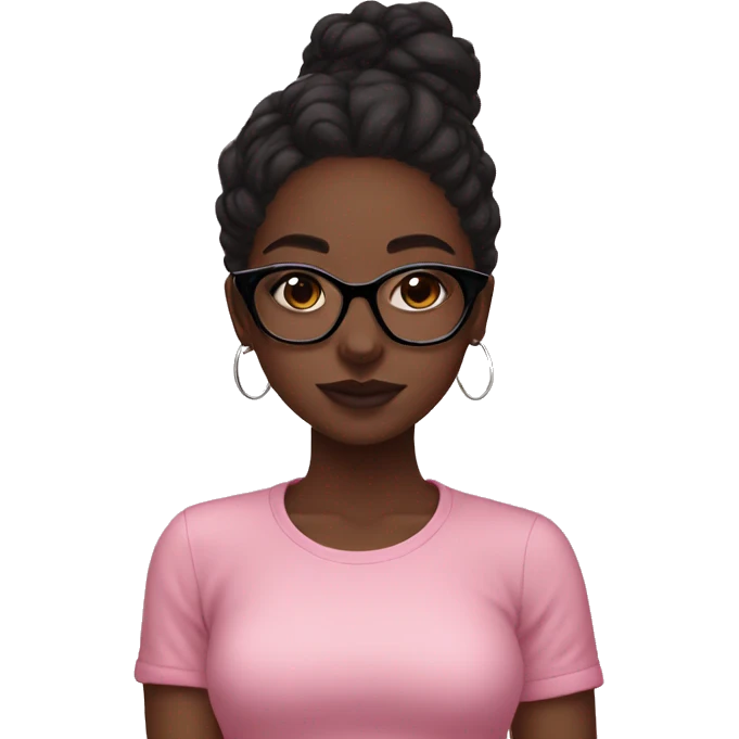 Black girl pink aesthetic and glasses emoji