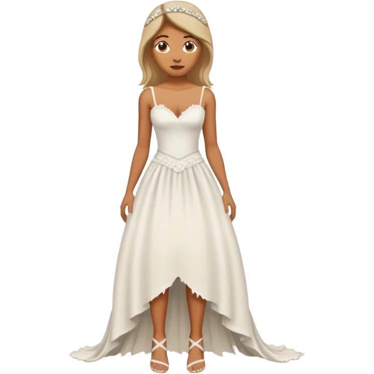 woman ripped wedding dress standing on foot emoji