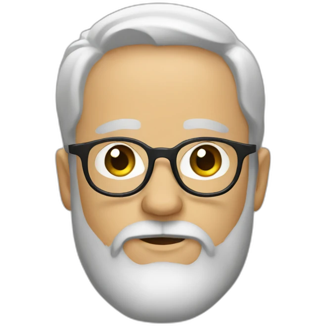 bearded white man in round glasses emoji