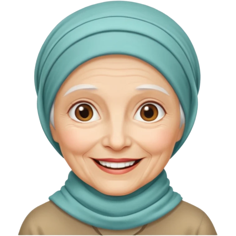 yaşlı beyaz tenli başörtülü teyze emoji