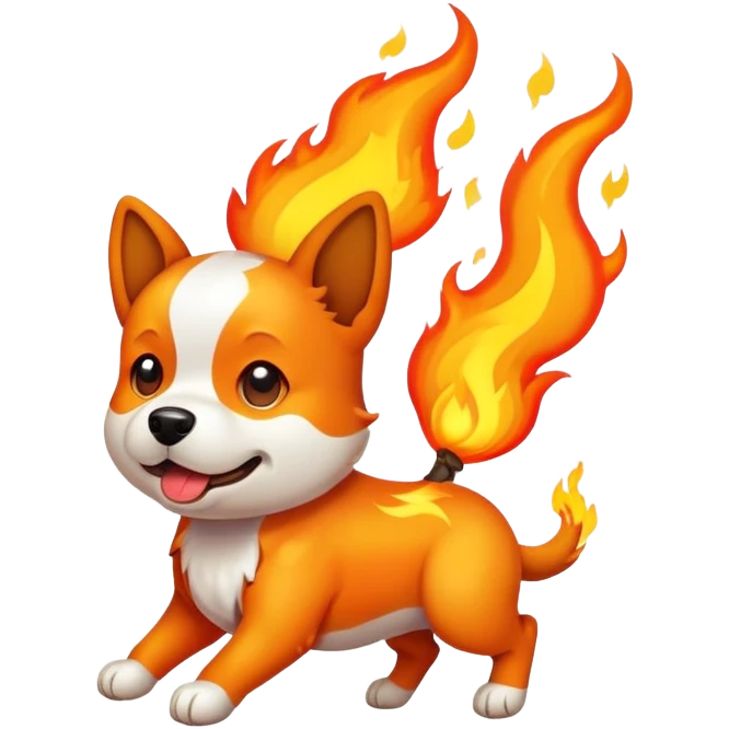 perro en llamas emoji