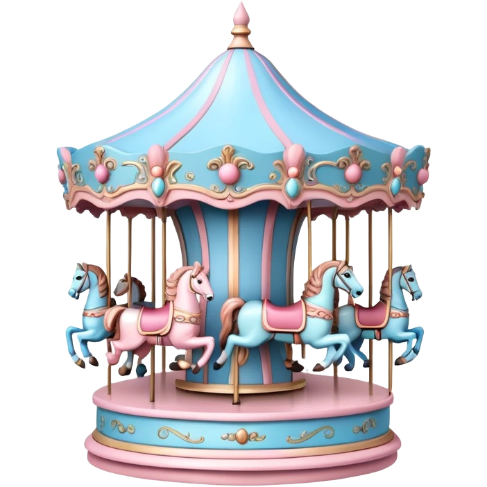 pastel pink and blue merry-go-round carousel emoji