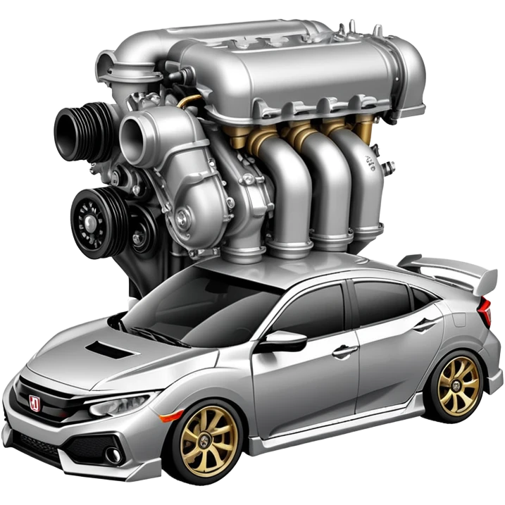 Honda civic 9th gen big twin turbo emoji