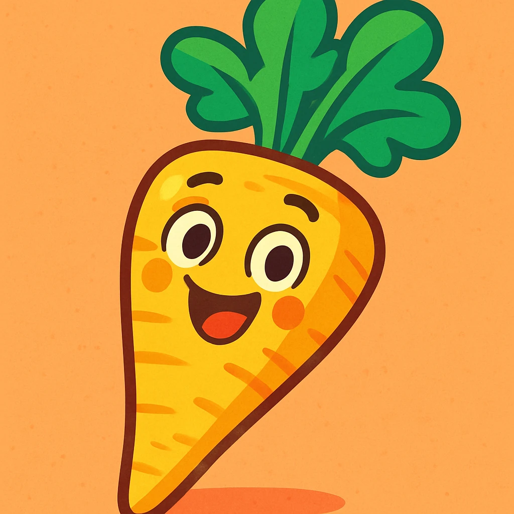 a parsnip, cartoon style, colorful, playful emoji