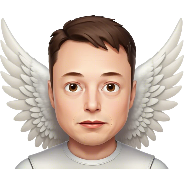 Elon musk with a big wings emoji