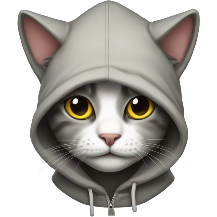 Cat wearing a hoodie emoji
