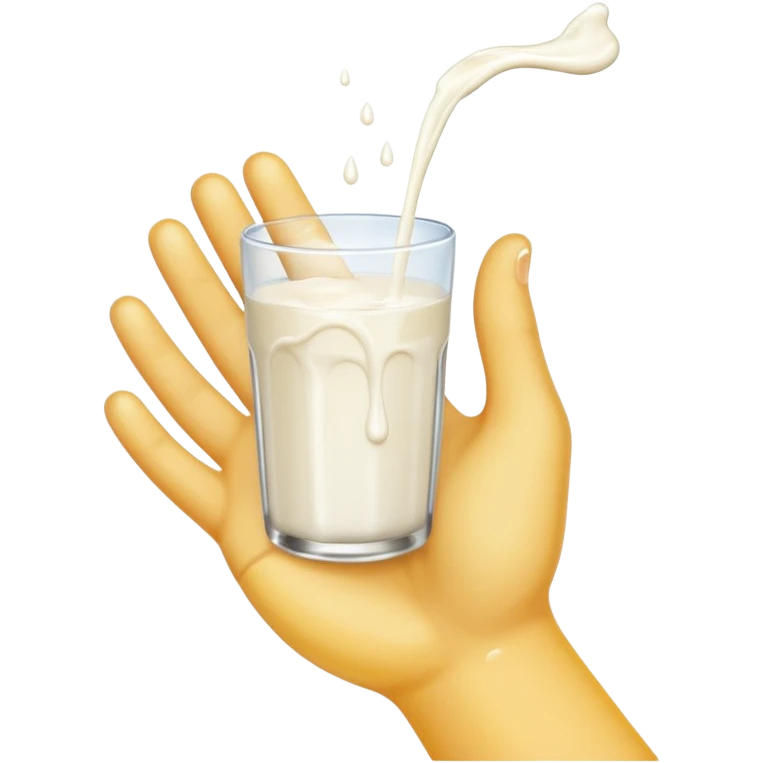 Hand wet with milk emoji