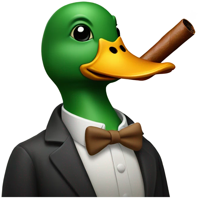 Duck smoking a cigar emoji