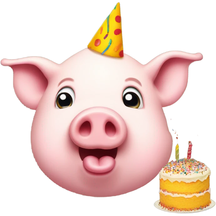 Pig eating cake emoji