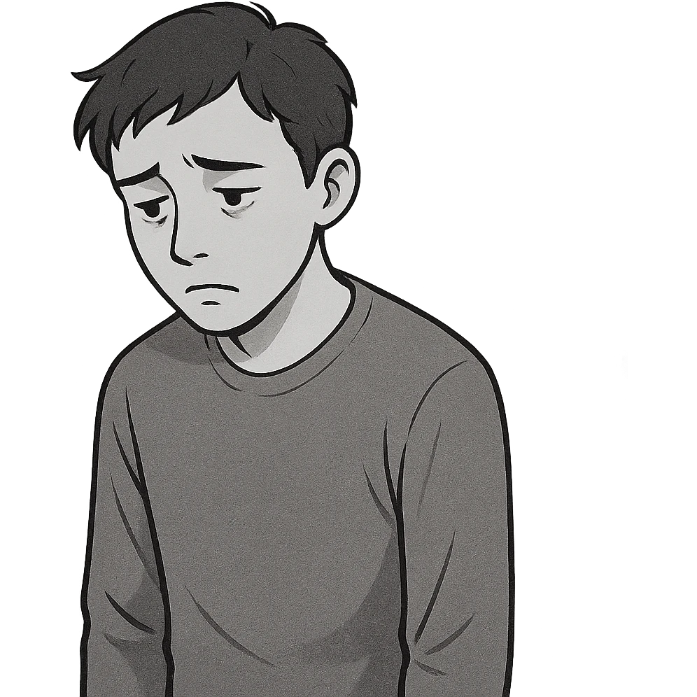 lonely, downcast expression emoji
