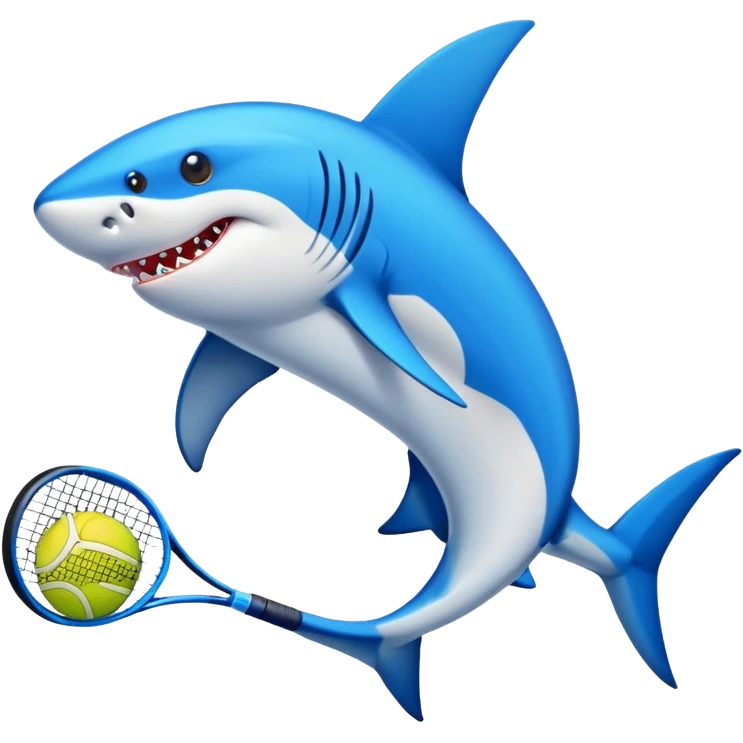 Tiburón con tenis azules  emoji