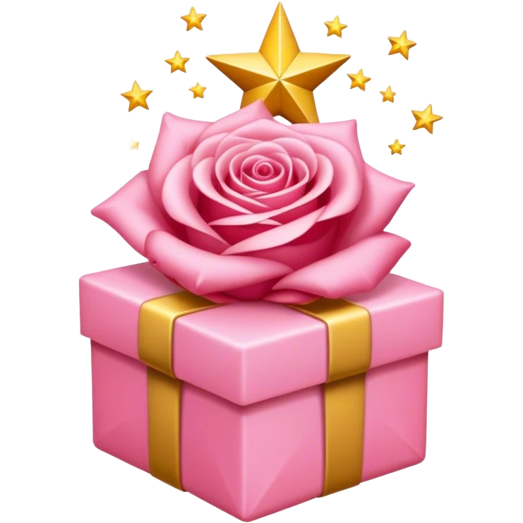 Cadeau rose clair avec des étoiles qui en sortent  emoji