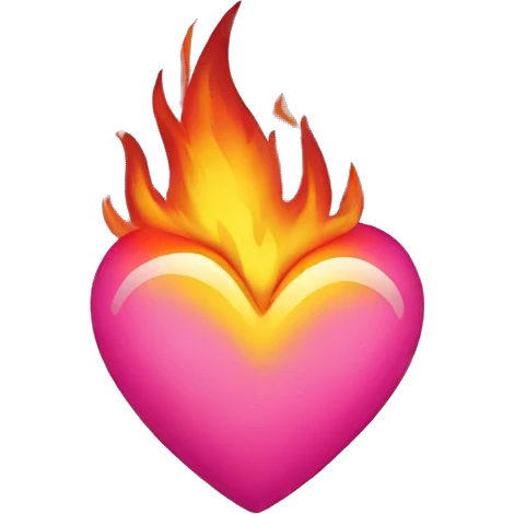 Pink heart in fire emoji
